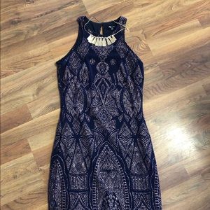 Navy dress. Stretchy with copper sparkle detail. Super comfortable. Size small.